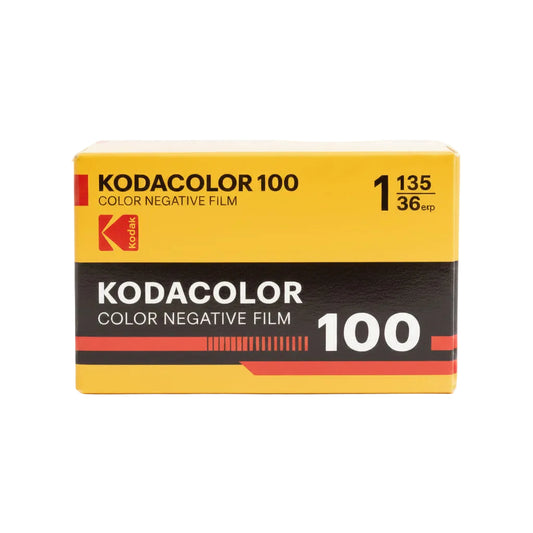 Kodacolor 100 color negative film box on a white background